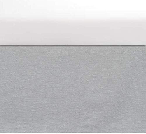 Lush Decor Gray Linen Textured Crib Skirt with 16 Drop