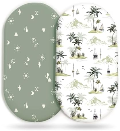 GRSSDER Stretchy Bassinet Sheet Set 2 Pack Universal Fit