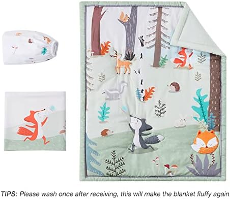 Beeweed 3-Piece Crib Bedding Set for Boys Girls