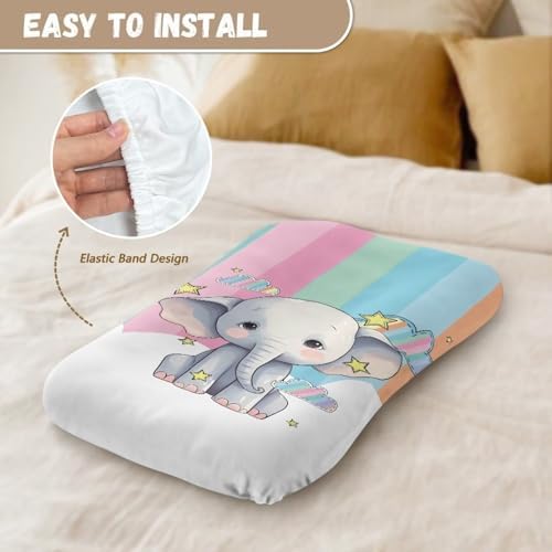 ZDCUSTOM Cartoon Elephant Print Bassinet Sheet