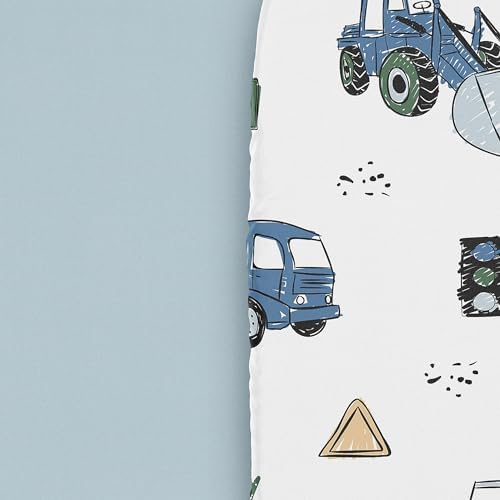 Sweet Jojo Designs Bassinet Sheet Set 2 Pack Construction Truck
