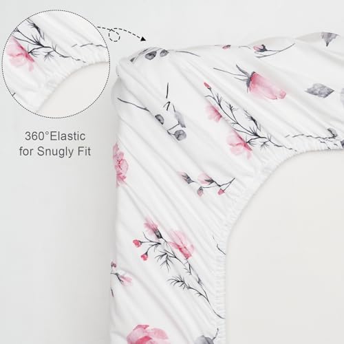 Davids Kids 3 Pack Bassinet Sheets with Floral Design