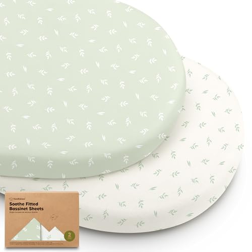 KeaBabies 2-Pack Organic Bassinet Sheets for Girls Boys