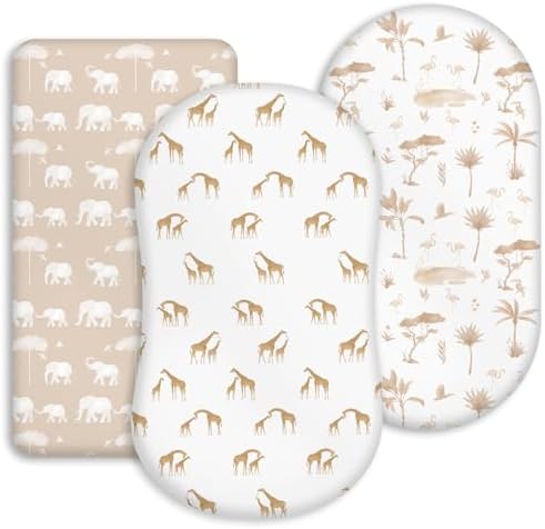 CIVARUA KIDS Stretchy Ultra Soft Bassinet Sheet Set 3-Pack 1