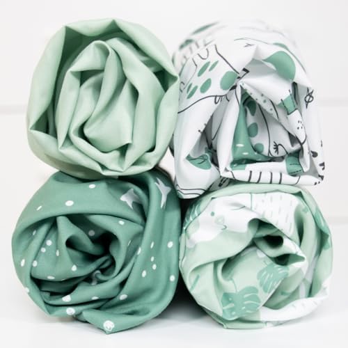 The Peanutshell Green Safari Bassinet Sheets 4-Pack