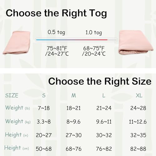 EasyFi SuperSoft Bamboo Rayon Sleep Sack 05 Tog 2 Pack
