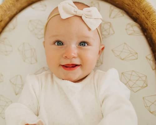 3 Fitted Gold Bassinet Sheets Set for Baby Girl