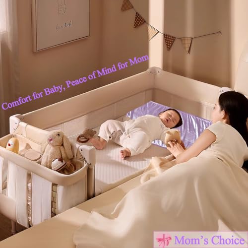 Okueejur 2 Pcs Satin Bassinet Sheets Pink Purple