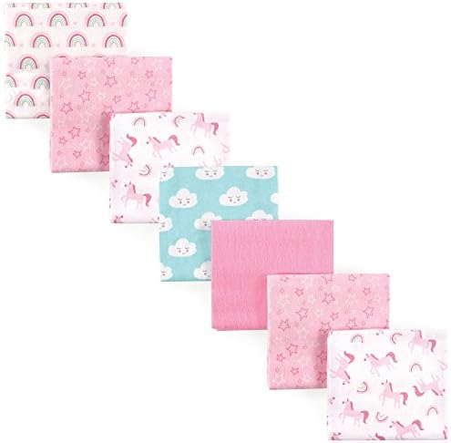 Luvable Friends Rainbow 7-Pack Baby Flannel Blankets