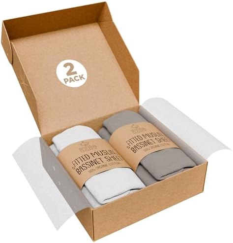 Bassinet Sheet Set - 2 Pack Organic Muslin Cotton
