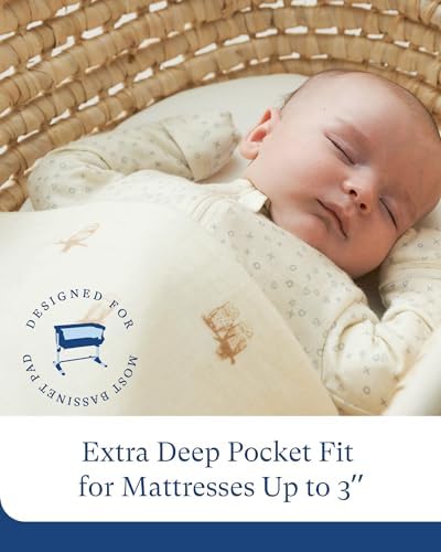 PurComfy Supersoft Bamboo Viscose Bassinet Sheets 2-Pack
