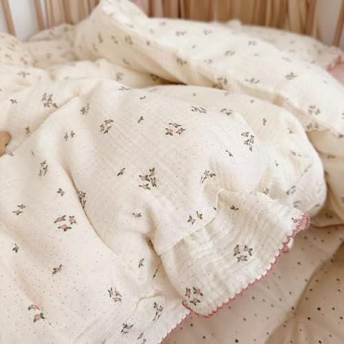 BuLuTu 100 Cotton Muslin Duvet Cover 47x59 Primrose Print No Filler
