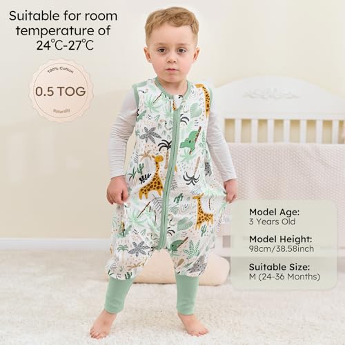 Yoofoss Toddler Sleep Sack with Feet 100 Organic Cotton