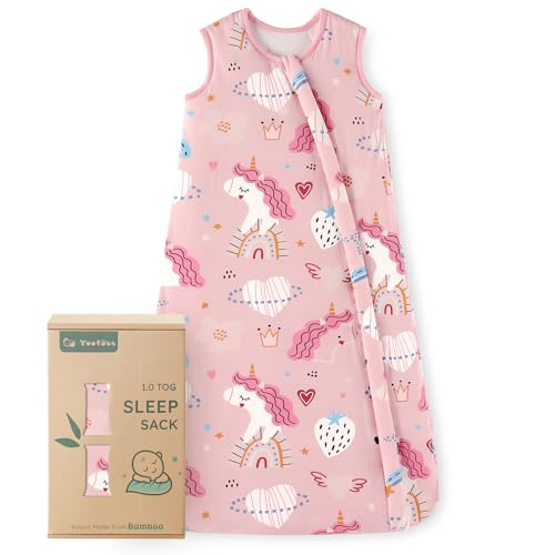 Yoofoss Bamboo Rayon Sleep Sack 0-6 Months 2-Way Zipper