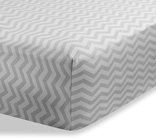 Abstract Jersey Cotton Cradle Sheets - Ultra Soft 18 x 36 Zigzag Grey