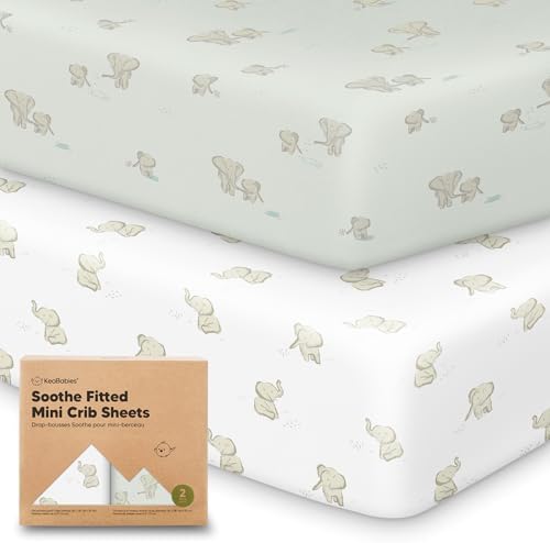 KeaBabies 2-Pack Mini Crib Sheets Fitted 38x26