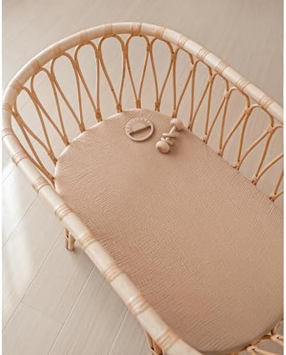 Konssy 2 Pack Muslin Bassinet Sheets for Baby 1