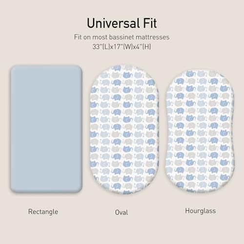 GLLQUEN Baby Bassinet Sheets 2 Pack - Organic Cotton 1