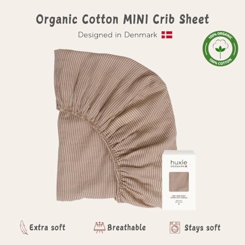 Huxie Mini Crib Sheets Organic Cotton Muslin Fitted 24x38