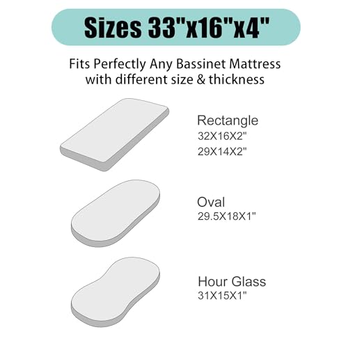 TILLYOU Bassinet Sheets 2 Pack Gray and Pink