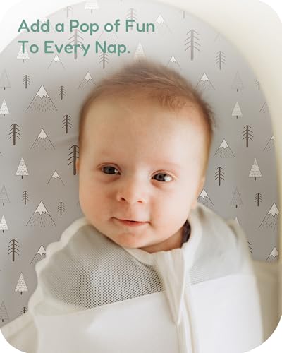TOTCHILL Bassinet Sheet Set - Grey Woodland Design Soft Cozy for Baby