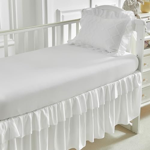 AIKASY Ruffled Shabby Crib Bedding Set for Girls 1