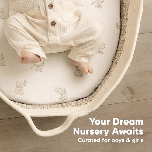 KeaBabies 2-Pack Organic Bassinet Sheets for Girls Boys