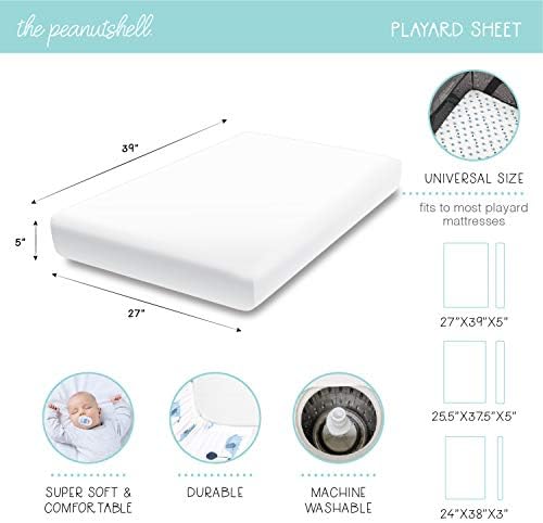 The Peanutshell 3-Pack Green Safari Playard Sheets