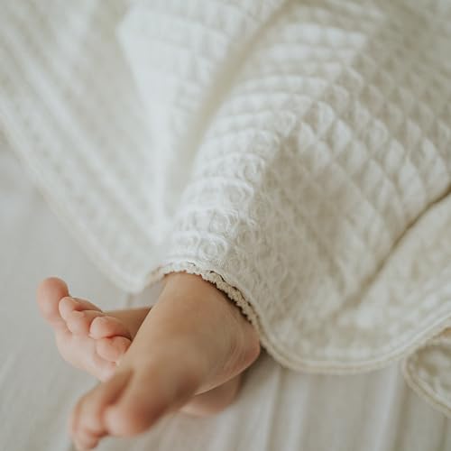 DORMIKID Organic Baby Blanket - 27x31 Inch Ivory