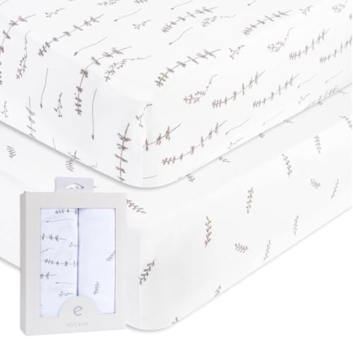 Elys Co Forest Grey Crib Sheets 2 Pack