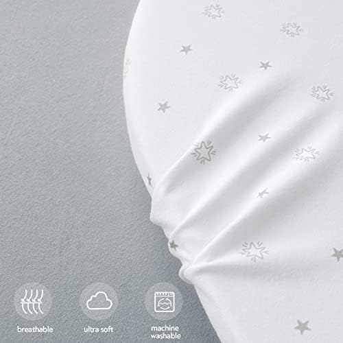 Magik Kover Playpen Sheets 2 Pack - Grey White Star Fitted