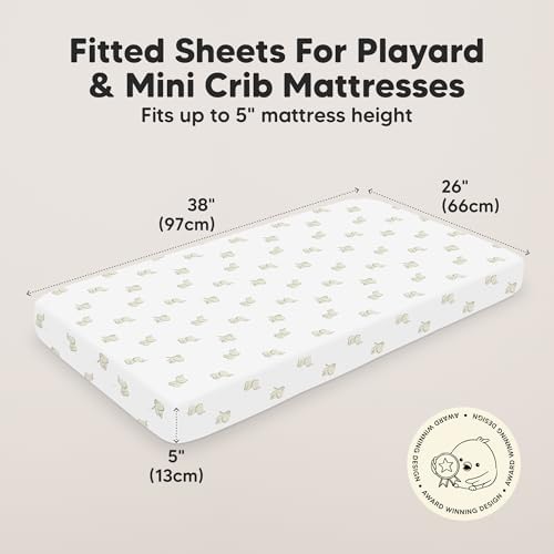 KeaBabies 2-Pack Mini Crib Sheets Fitted 38x26