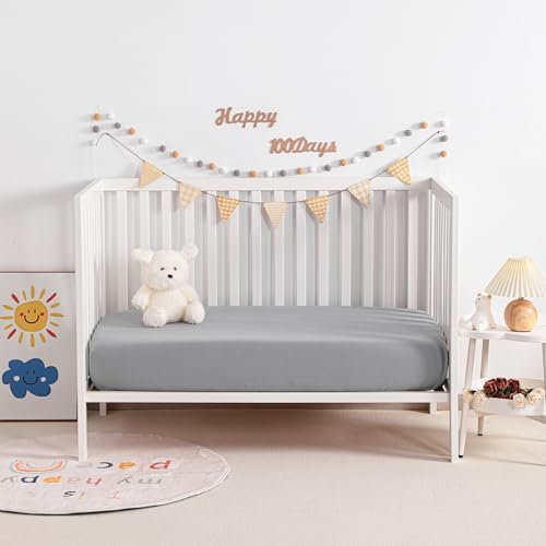 NTBAY 2 Pack Muslin Crib Sheets Soft Breathable Double Layer 24x38 Inches