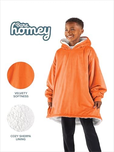 Bare Home Wearable Blanket Hoodie - Soft Plush Sherpa