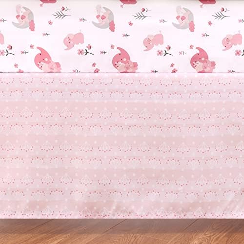 The Peanutshell 3 Piece Crib Bedding Set for Girls - Pink Elephant