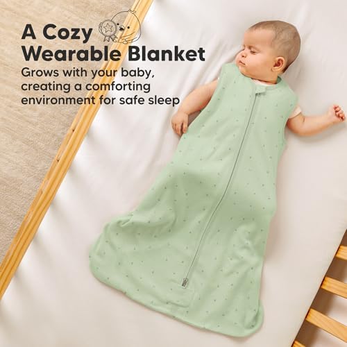 KeaBabies 2-Pack Zipper Sleep Sacks - 05TOG Organic Cotton Bunnies
