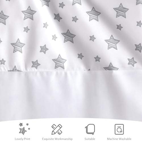 Moonsea Crib Skirt with Grey Star 14 Drop Machine Washable