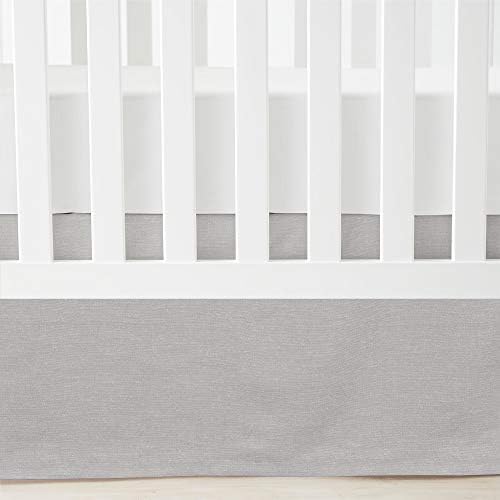Lush Decor Gray Linen Textured Crib Skirt with 16 Drop