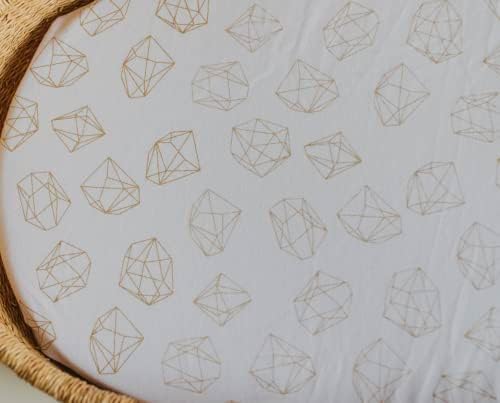 3 Fitted Gold Bassinet Sheets Set for Baby Girl