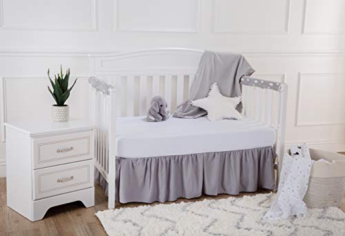 American Baby Company Ultra Soft Microfiber Ruffled Crib Skirt Grey