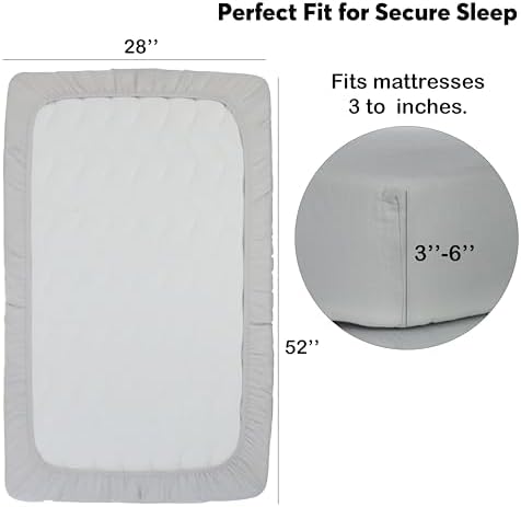 Cottonsis Muslin Crib Sheet - Cloudy Gray 52x28 1