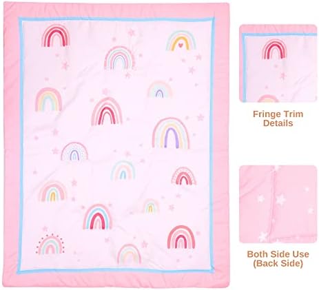 Rainbows Crib Bedding Set for Boys Girls - 4 Piece