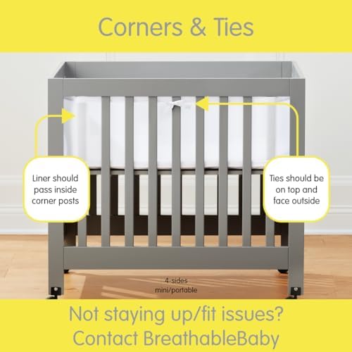 Mini Crib Breathable Mesh Liner by BreathableBaby 1
