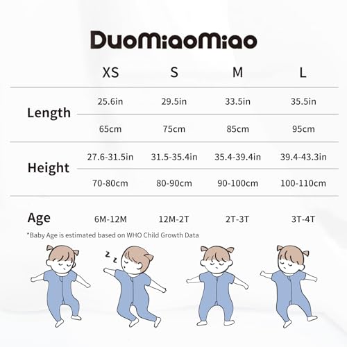 Duomiaomiao 10 TOG Cotton Toddler Sleep Sack 6-12 Months
