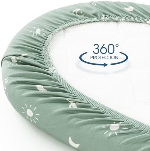 GRSSDER Stretchy Bassinet Sheet Set 2 Pack Universal Fit