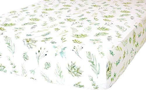 ADDISON BELLE 100 Cotton Crib Sheet with Succulents Print 1