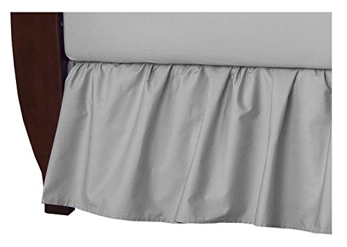 American Baby Company Ultra Soft Microfiber Ruffled Crib Skirt Grey
