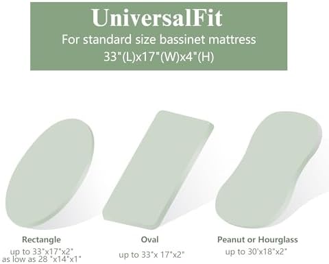 Coreeky Baby Muslin Bassinet Sheets 3 Pack Leaf Green