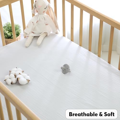 Cottonsis Muslin Crib Sheet - Cloudy Gray 52x28 1