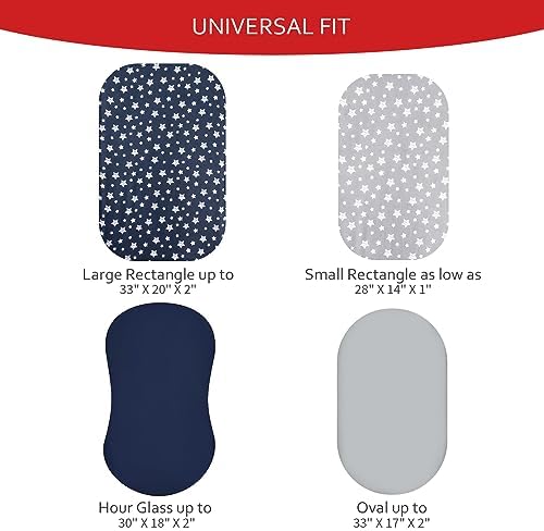 Moonsea Bassinet Sheets Set 4 Pack Navy Universal Fit